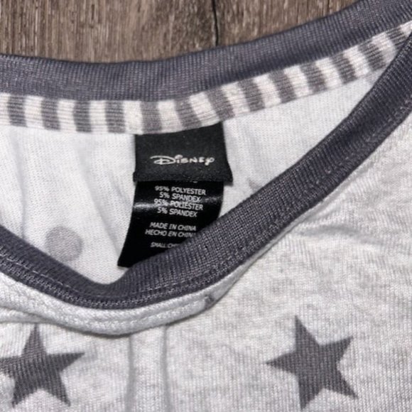 Disney Mickey Mouse 2 piece L/S Shirt and Pants PJ Set Size S Small Gray - Picture 4 of 5